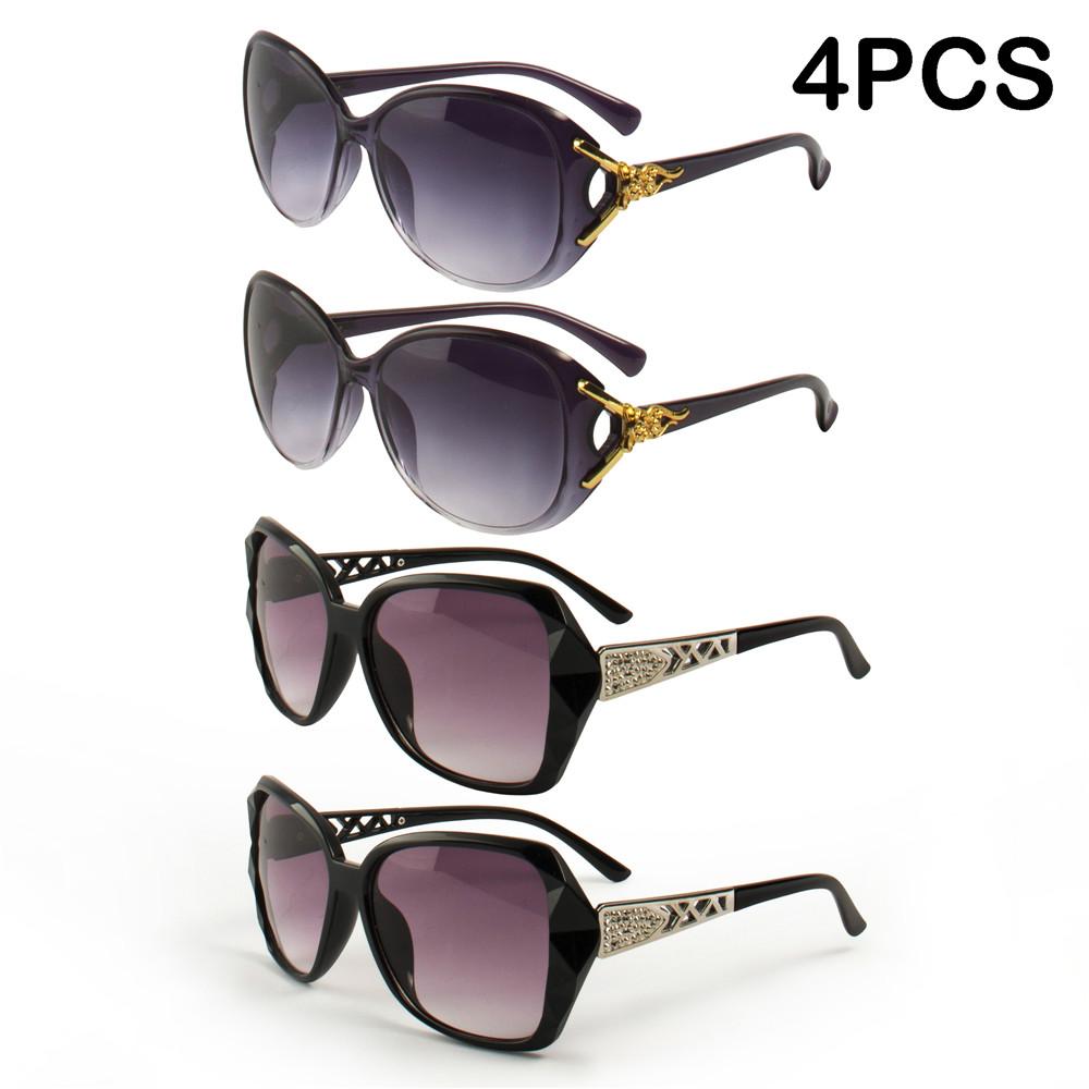 

4PCS Fashion Oversized Sunglasses PC Female Big Frame Gradient Sun Glasses gafas de sol mujer C3