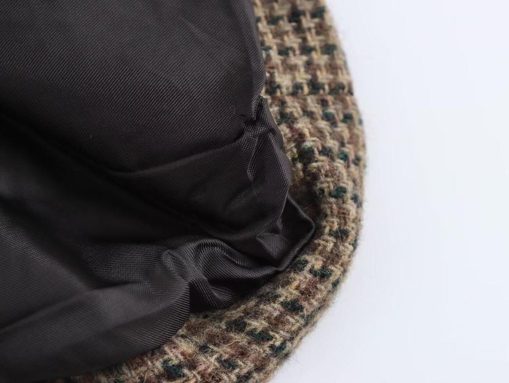 Women's 2024 Autumn/Winter European & American Style French Plaid Wool Blend Blazer