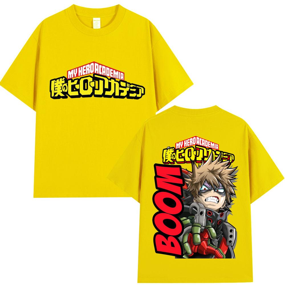 Anime My Hero Academia Katsuki Bakugo T-Shirts Men Women Trend Vintage Harajuku Manga T Shirt Oversized Cotton Gifts