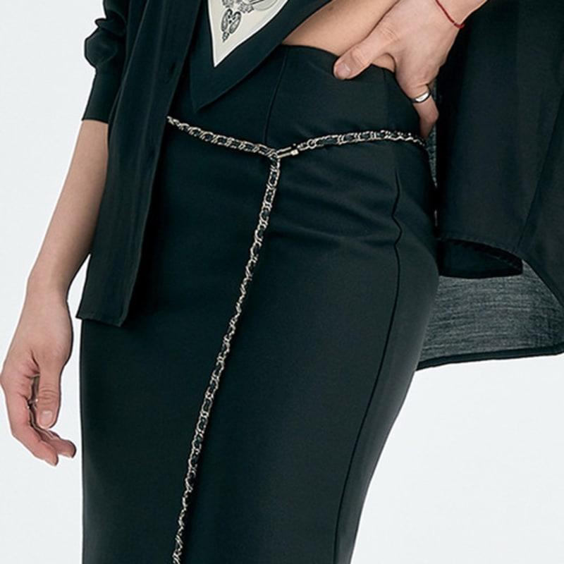 

ПОЯС-ЦЕПЬ ИЗ КОЖИ SAGE CIRCLE POINTED - ЧЕРНЫЙ BLACK