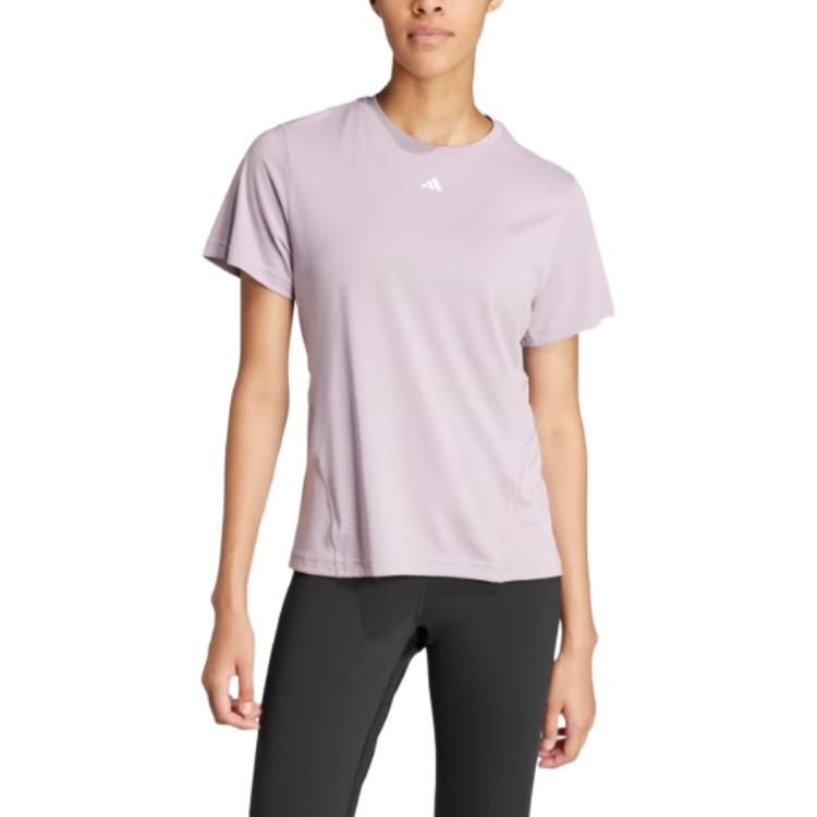 Adidas T Shirts Women's Purple Crew Neck Moderate Other IT7422