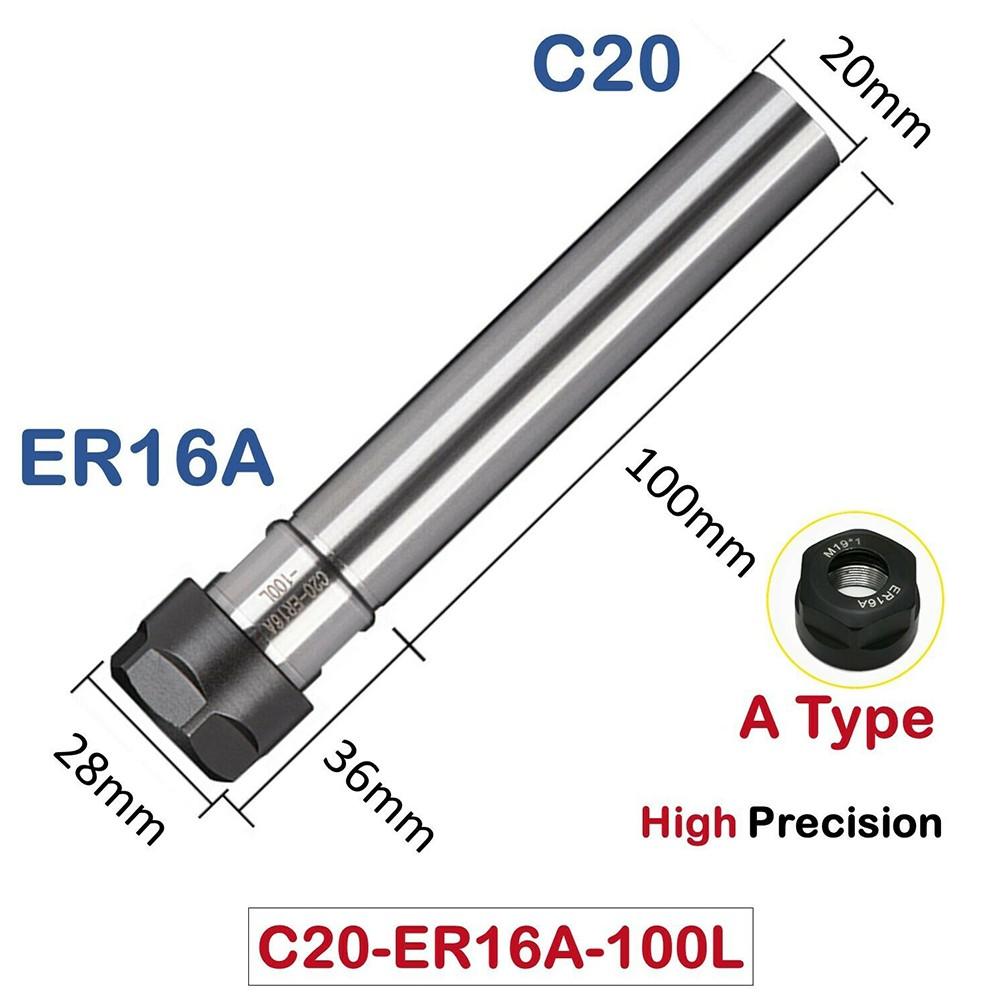 ER8A ER20A Straight Shank Extension Mini Collet Chuck for Precision Machining