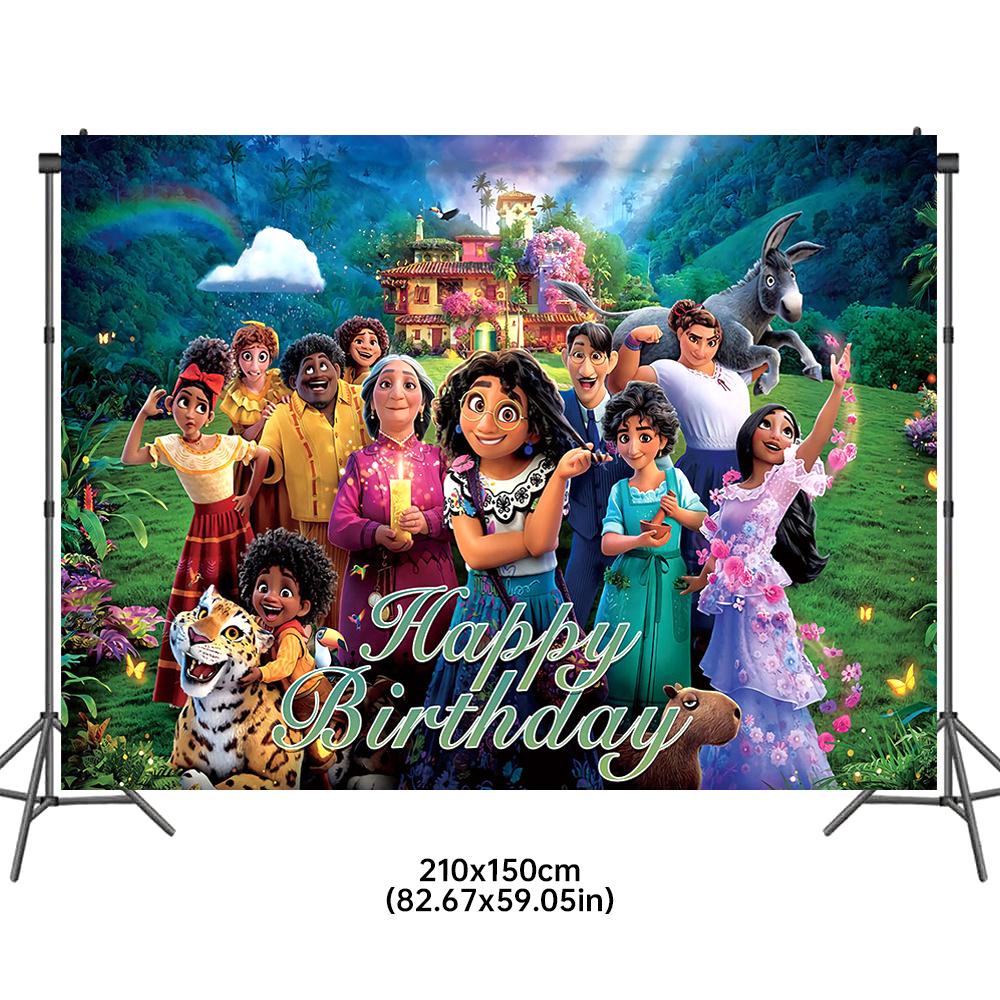 Charming Encanto Photo Backdrop Girls Birthday Photography Backdrop Magic Whole House Custom Banner Decoration Photo Prop