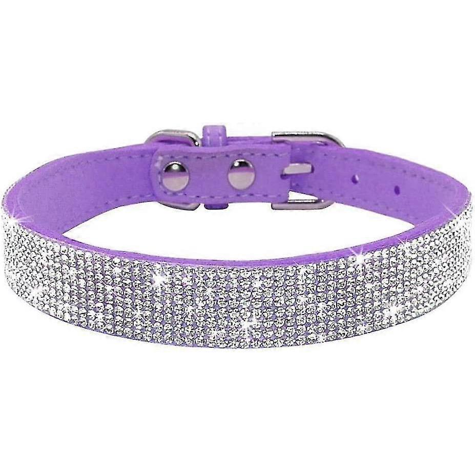 Strass-Hundehalsband, Niedliches Blendendes Funkelndes Weiches Wildleder Hund Katze Strass-Halsband Kristall Diamant Haustier Hund Welpen Halsband (XS, Schwarz)
