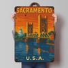 Sacramento Bar Accessories California Travel Printed Poster Customized Wall Art Retro Vintage Metal Tin Signs for Home House