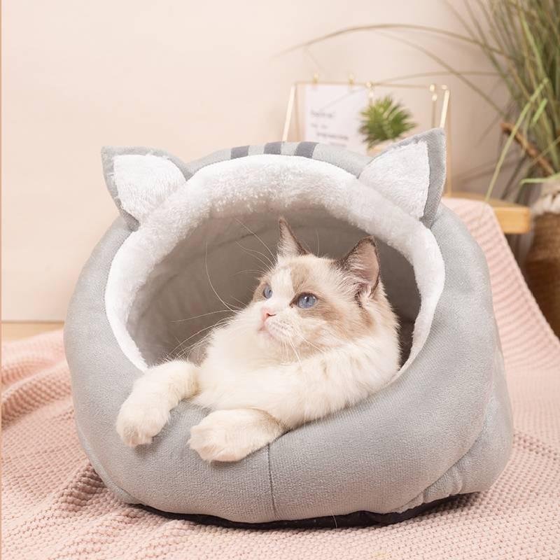 Wholesale Cat Ear Slippers Nest Four Seasons Universal Semi-enclosed Cat House Pet Cat Supplies Winter Warm Cat Nest
