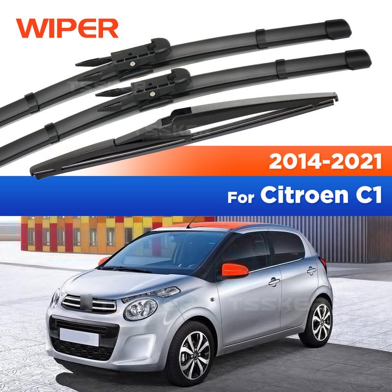 Front & Rear Wiper For Citroen C1 2014- 2015 2016 2017 2018   Wiper Blades Windshield Windscreen Brushes 26"+26"+12"
