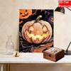 DIY Frameless Pearl Bead Painting Kit Halloween Jacko'Lantern Sparkling Canvas Art Creative Gift for Craft Lovers