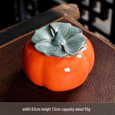 RenHong Creative Persimmon Ceramic Tea/Candy Jar