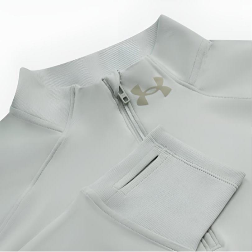 Under Armour Qualifier Soft Comfortable Flexible Lightweight Smooth Dry Easy To Mix And Match Long Sleeve T-Shirt Men tops Titanium-Gray 1379288-069