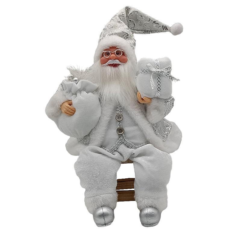 Santa Claus Seated Figurine Christmas Scene Doll Decorations Holiday Gift