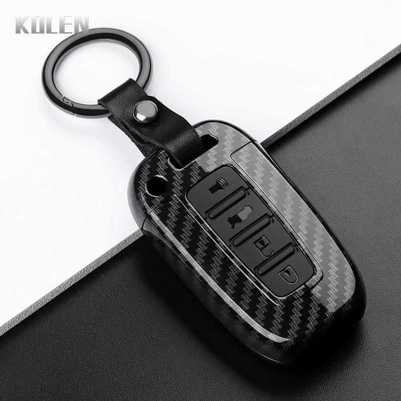 Abs Carbon Fiber Style Car Key Case Cover For Hyundai Ix35 Elantra Sonata 8 9 For Kia Sportage K5 K2 Sorento Optima Forte Shell