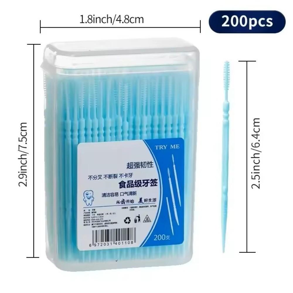 200Pieces/Box Portable Disposable Flosser Oral Cleaning Teeth Care Sticks Double Head Ultra Fine Toothpick