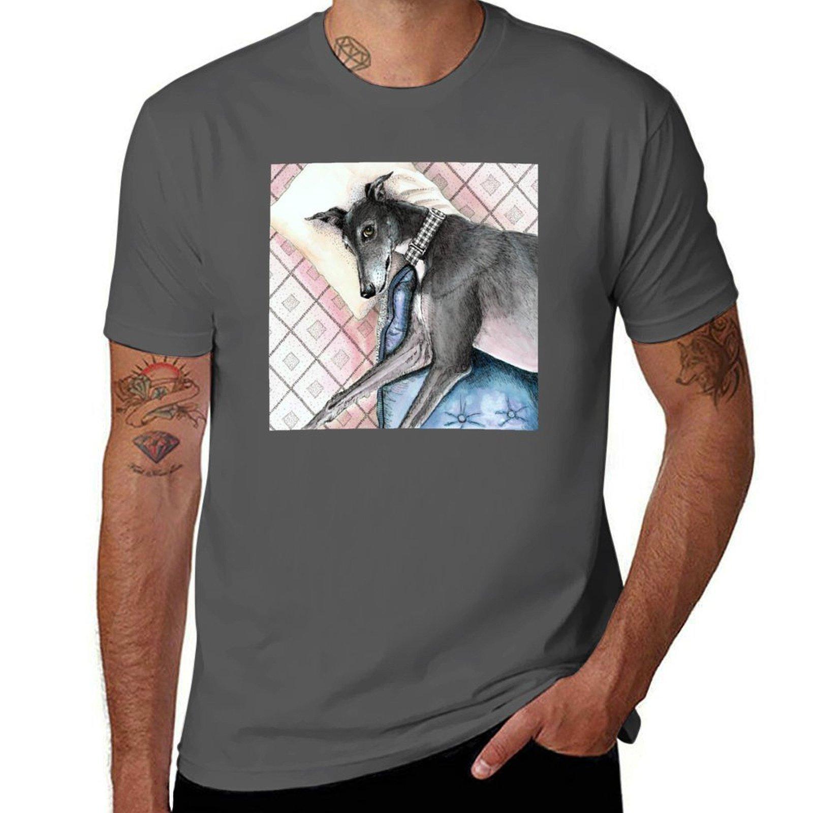 

Lazy Greyhound T-Shirt anime t shirts oversize t shirts cotton 100% man t shirt heavy cotton T-Shirt 4XL