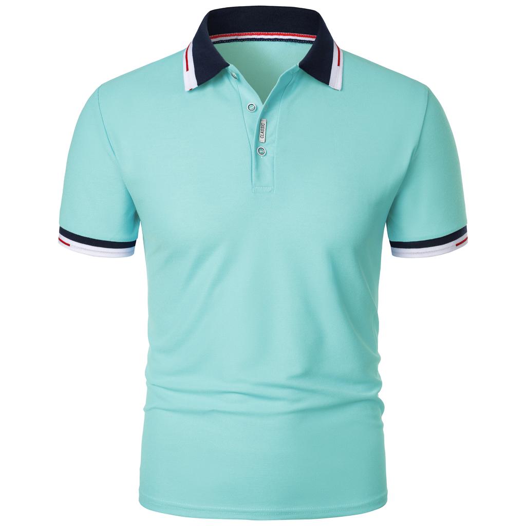 Men's New Polo Shirt T-shirt Summer Men's Short-sleeved Intercolored Lapel