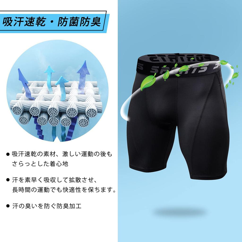 Nesseo Compression Sports Training Base Layer Power Stretch Sports Compression Size Men's Shorts, Shorts, Underwear, Tights, Protection,