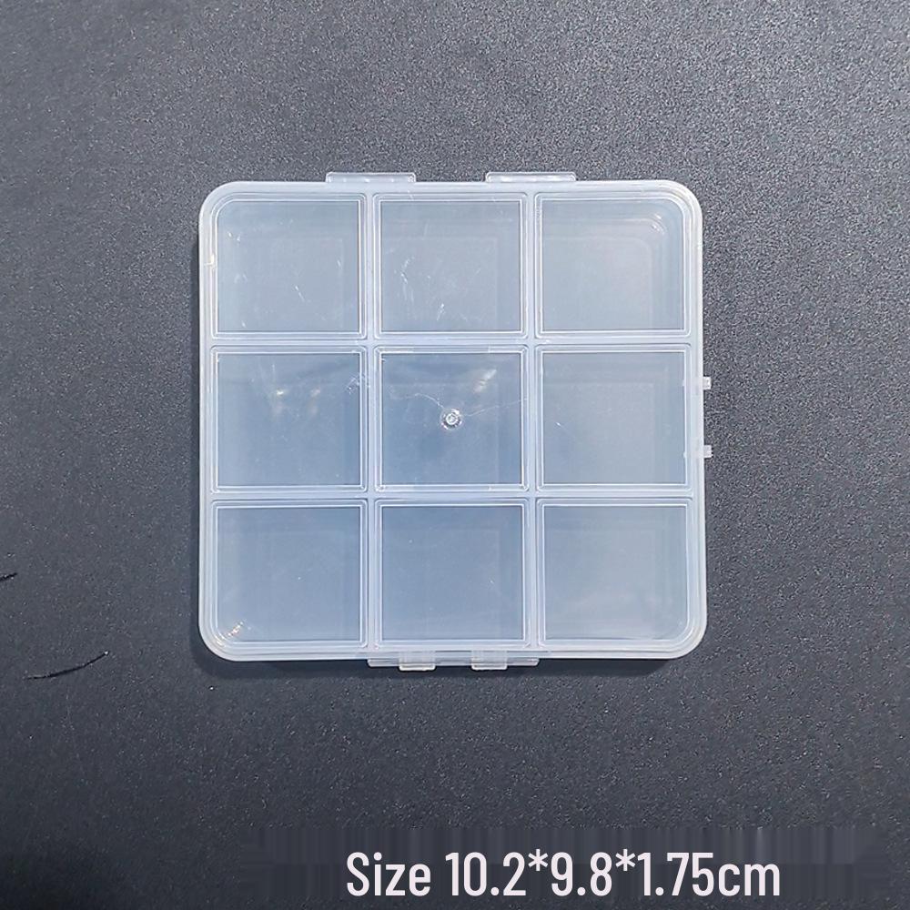 

Большой прозрачный ящик для хранения с 9 отделениями и двойной застежкой для бисера для нейл-арта своими руками
