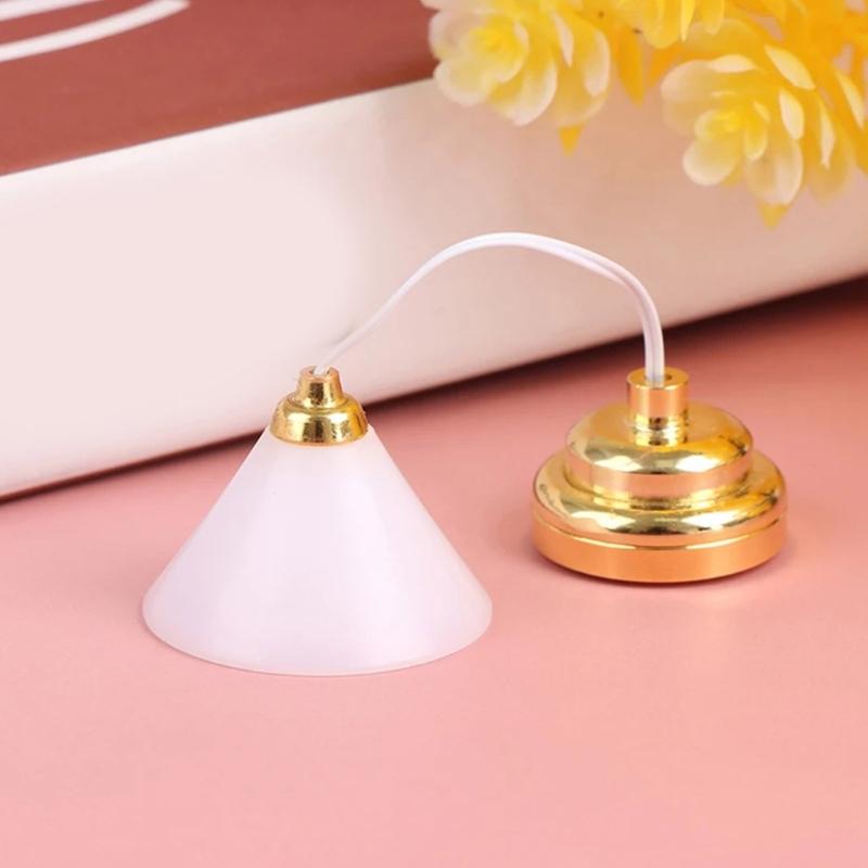 White Miniature Chandelier Light Dollhouses Small LED Light Dollhouse Furniture Lighting for Modern or Vintages Decors