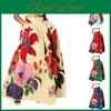 Fashion Womens Print Loose Floral Half Skirt High Waist Beach Extra Long Dress