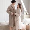 Flannel Couple's Robe: Cozy Coral Fleece Bathrobe for Men and Women - Warm, Thick, and Perfect for Winter