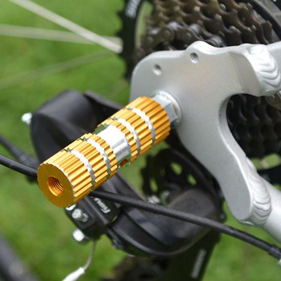 1 Pair Anti-slip Groove Strong Load-bearing High Hardness Bike Rear Pedals Aluminum Foot Rest Pegs Bike Accessories