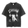 Vintage Washed Tshirts Chainsaw Man Anime T Shirt for Men Women Harajuku Oversize Tee Cotton Fashion Streetwear Unisex Tops