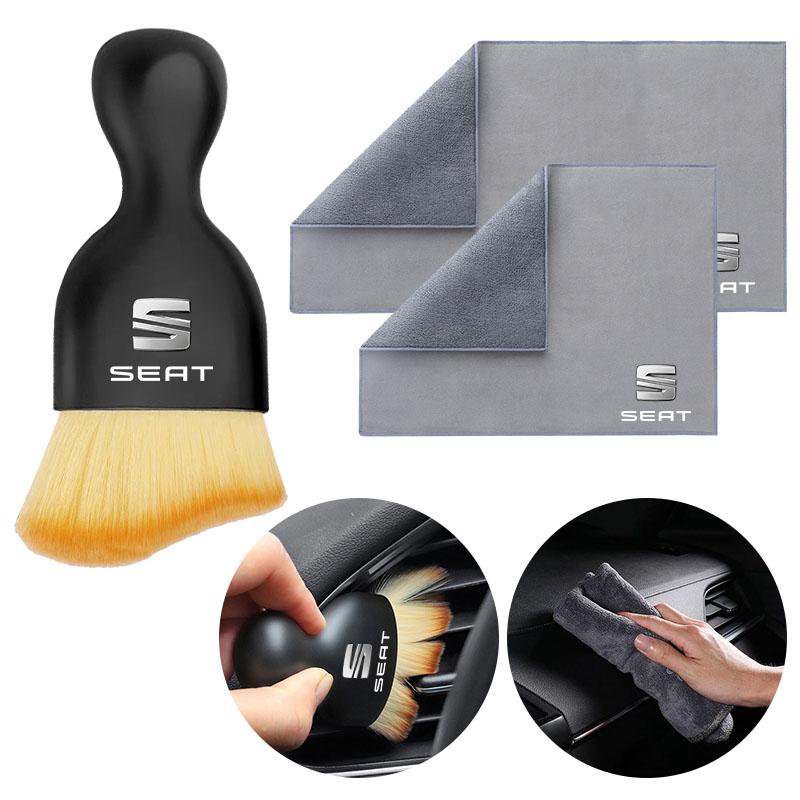Car Interior Cleaning Soft Brush Car Wash Towel Microfiber Cleaning Rag Cloth for Seat 6J Toledo Exeo Cordoba FR MK3 Leon 1 2 3 Ateca Ibiza