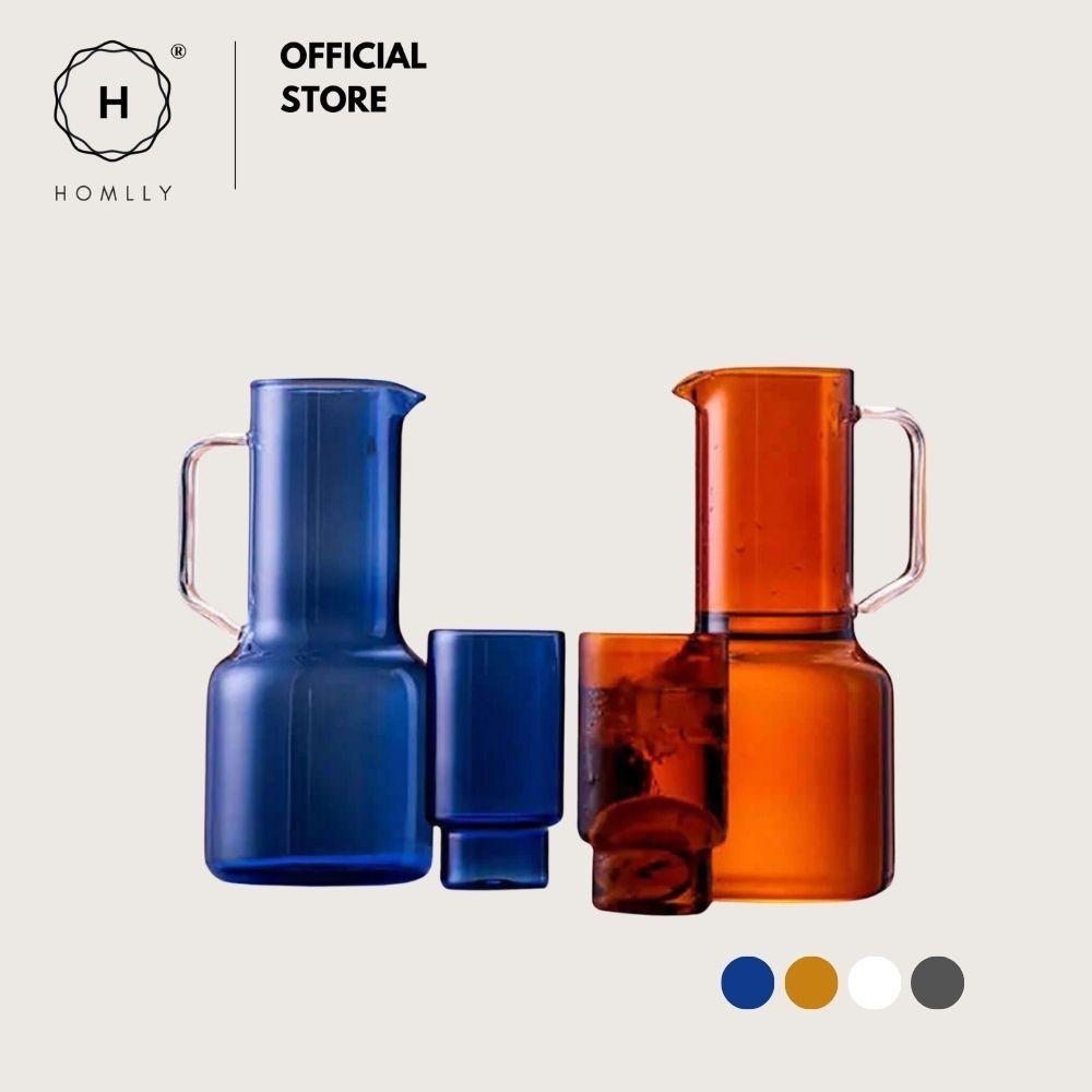 Homlly Qutto Boro Water & Juice Carafe Jug & Cups (X2PCS)