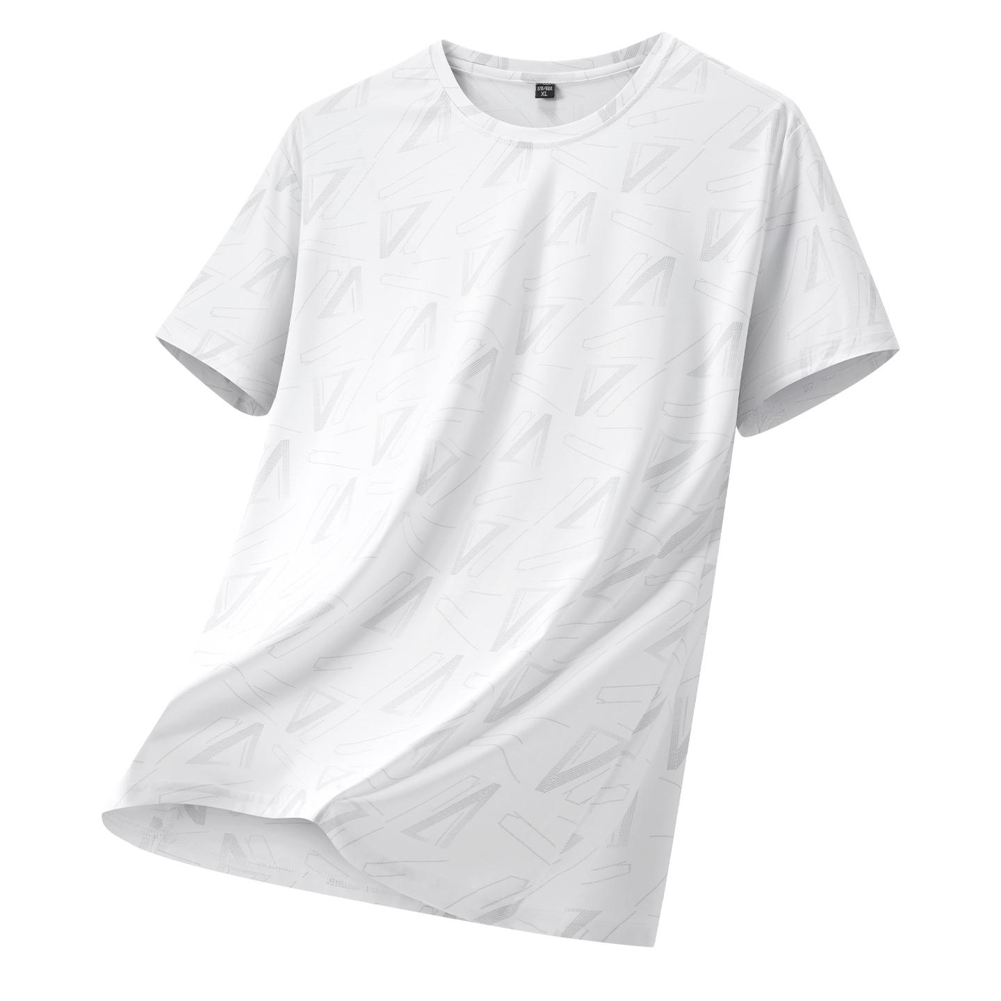 

Men s Ice Silk Short-sleeved Men s T-shirt Men s Sports Short-sleeved Quick-drying Fitness Short-sleeved T-shirt XL білий