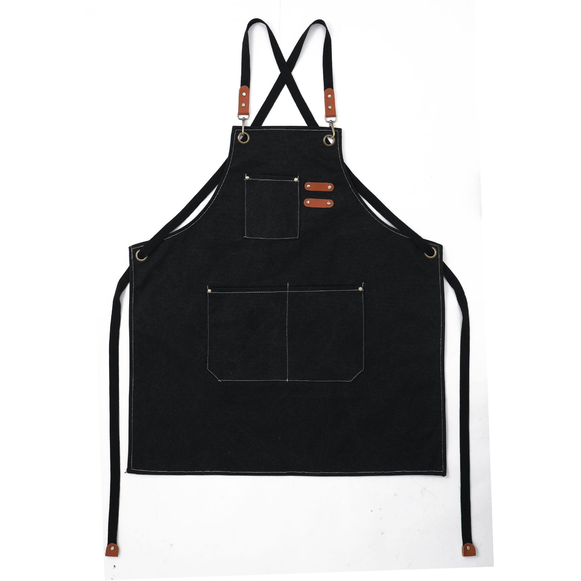 

Cross-Back Canvas Apron, Suitable for Outdoor Barbecue, Outdoor Work, Art Painting And Gardening, with 3 Pockets, Adjustable Elasticity чорний