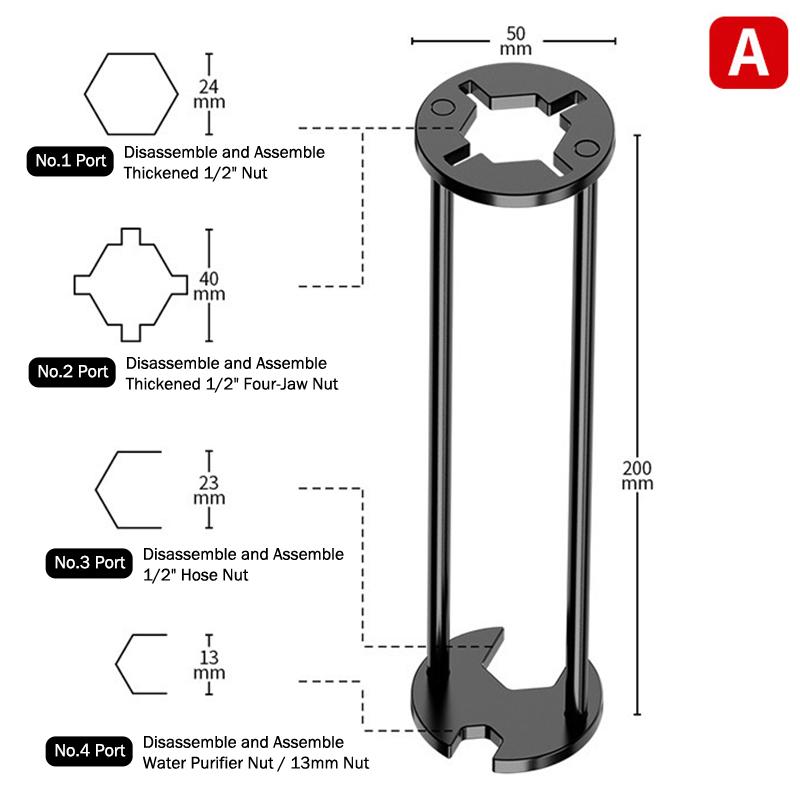 1/2Pcs Sink Wrench Multifunctional Carbon Steel Faucet Key Plumbing Pipe Wrench Bathroom Kitchen Sink Repair Set Hardware Tools A