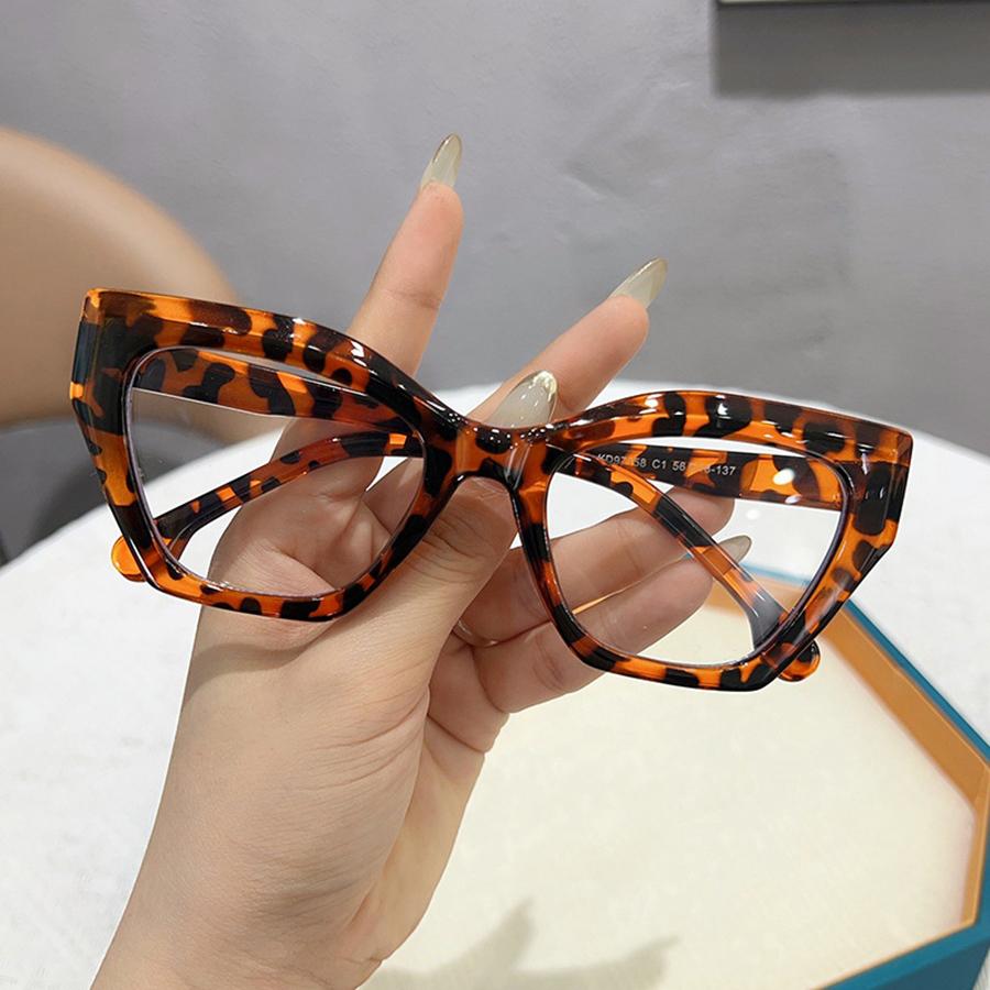 Blaulichtblockierende Brillenfassung für Damen, schlichte Brille, Vintage-Optik, Brille, Unisex, neuer Trend, Computerbrille, Katzenauge mit klarer Linse