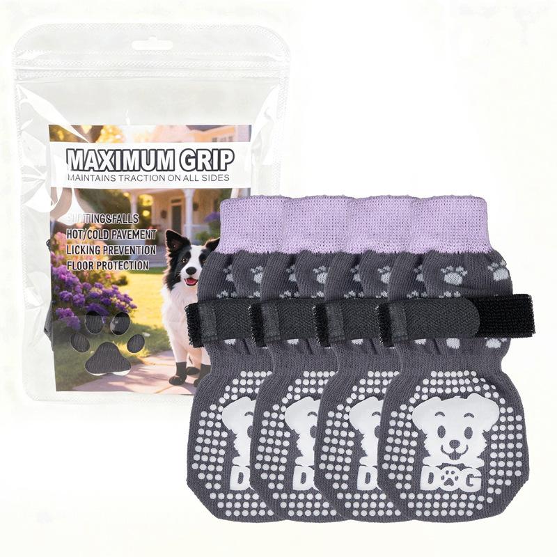 Zhuji Anti-Rutsch-Socken für mittelgroße bis große Hunde und Katzen - Haustier-Schuhe für drinnen und draußen