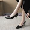 Versatile Design Patent Leather Celebrity Temperament High Heels Women's Pointed Thin Heels Single Shoes Are Not Tired of Spring