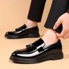 Black Social Shoe for Men Casual Business Patent Leather Bright Upper Dress Shoes Man New Low Price 39 Suit Cheap Liquidation