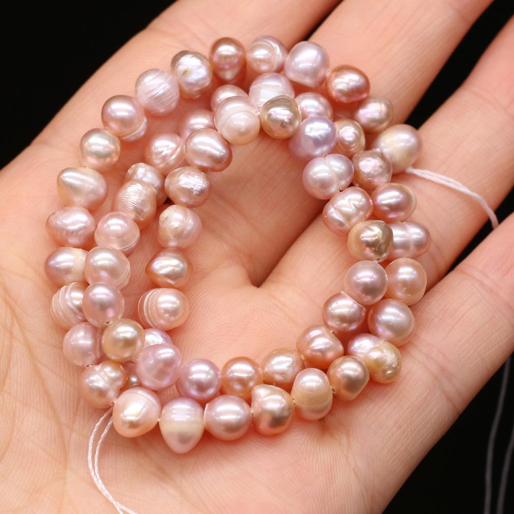1String, Purple Natural Freshwater Pearls, Handcrafted Round Pearl Beads for DIY Necklaces, Jewelry Making Supplies 36cm