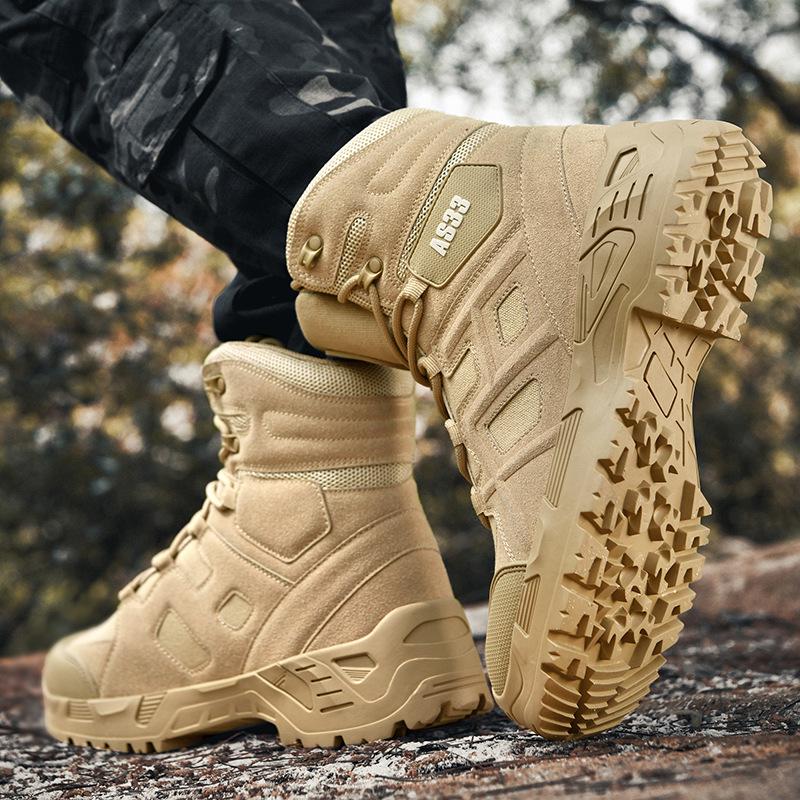 Men s Anti-Collision Multi-Terrain Mid-Top Combat Boots - Large Size, Lace-Up, Outdoor Mountaineering 2025 43