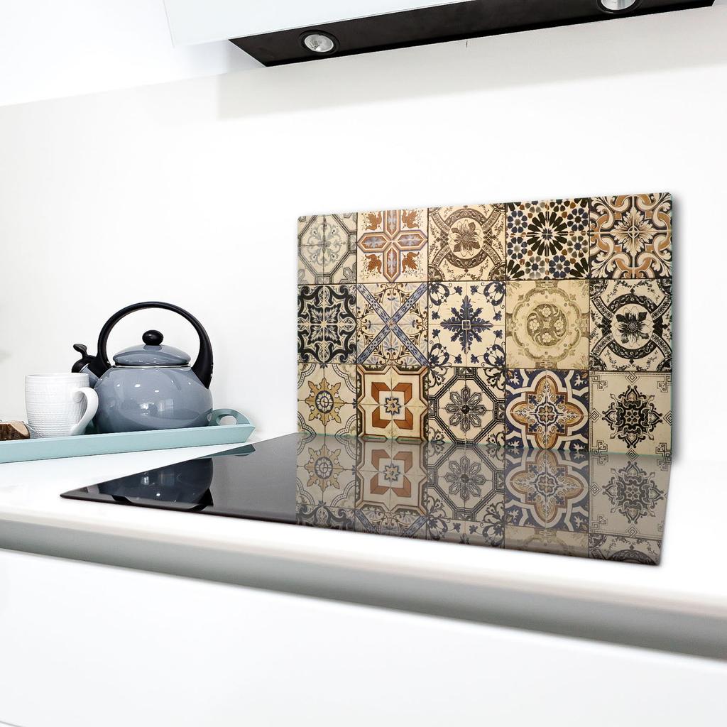 GLASS PROTECTIVE PLATE FOR STOVE 90X52 MOSAIC