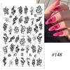 Nails Art Decoration Self Adhesive Slider Dragon Snake 3D Black Nail Stickers Gothic Style