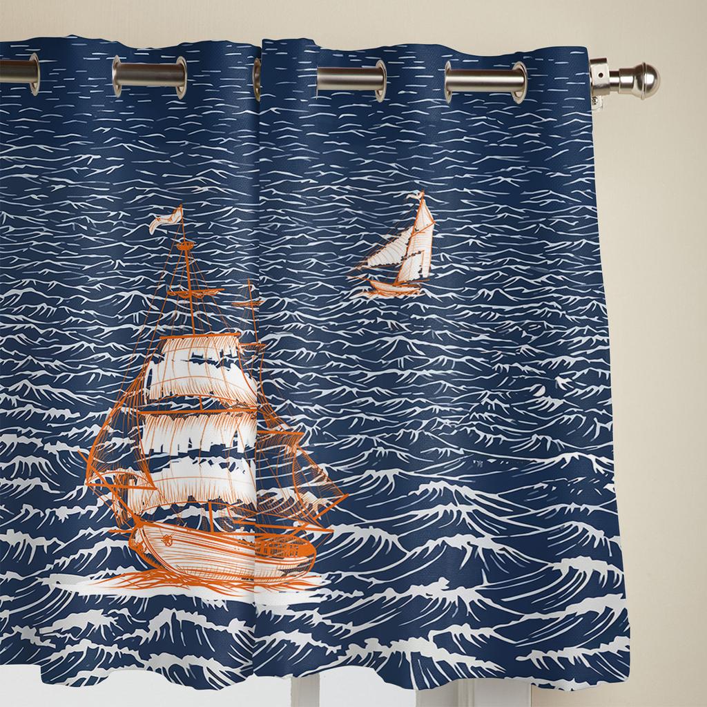 Vela Sulle Onde Tenda per Finestra Soggiorno Tenda a Valance di Lusso per Camera da Letto Decorazione Casa Cucina Tenda