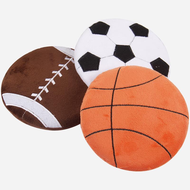 Pet Cat Dog Plush Sound Resistant Chew Grinding Toy Pet Throwing Supplies Basketball Football Rugby Ball Frisbee Dog Accessories