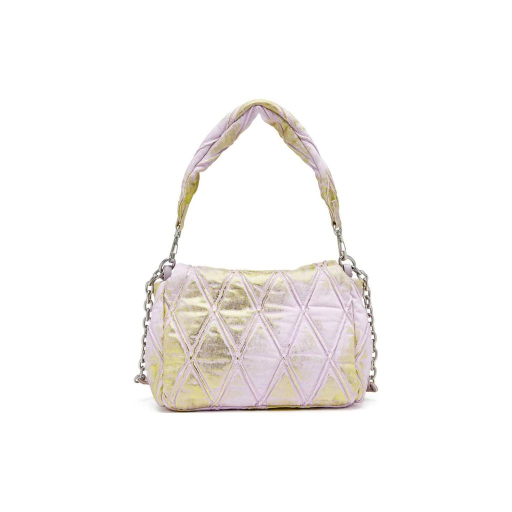 Diesel Charm-D Silver Hardware Cotton Shoulder Bag Women Bags Light-Pink X09596P6681HA295