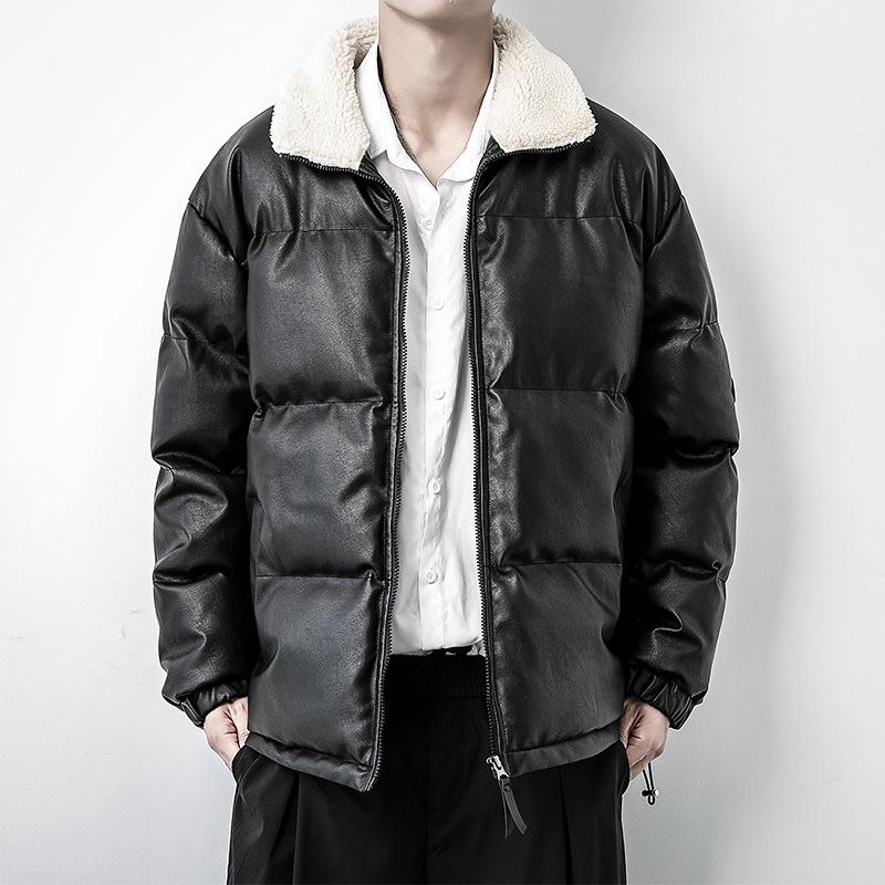 Winter Leather Cotton-padded Clothes PU Soft Leather Couple Leather Clothes Men's and Women's Same Cotton-padded Jackets Leather Jackets
