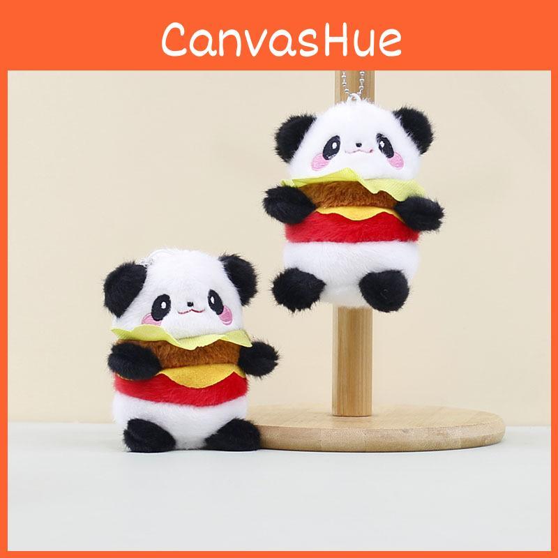 Hamburger Panda Plush Toy Keychain Stuffed Doll Pendant Bag Decoration Gift Kids