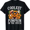 Halloween T Shirt Boys And Kids Coolest Pumpkin In The Patch Vintage Stretched Top For Everyday Wear Slightly