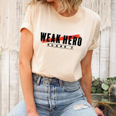 Słaby Bohater Klasa 1 topy damskie Wygodny hip hop Grunge Cyfrowy t-shirt Graficzny Uniwersytet hip hop Vintage graficzny Punk