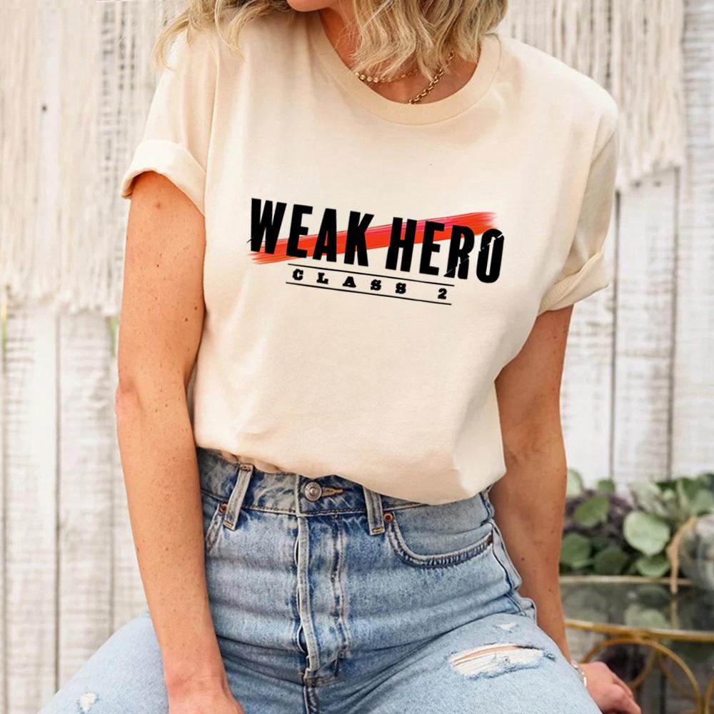 Weak Hero Class 1 Top Tees Female Comfortable Hip Hop Grunge Digital Tshirt Graphic University Hip Hop Vintage Graphic Punk