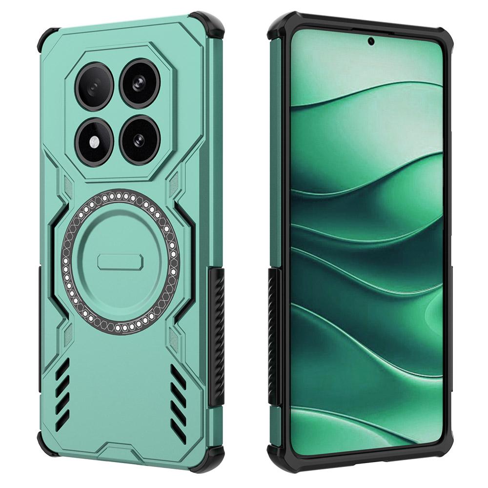 

For Xiaomi Redmi Note 14 Pro 5G/Poco X7 5G Magnetic Case Butterfly Armor Hollow Heat Dissipation PC + TPU Phone Cover E