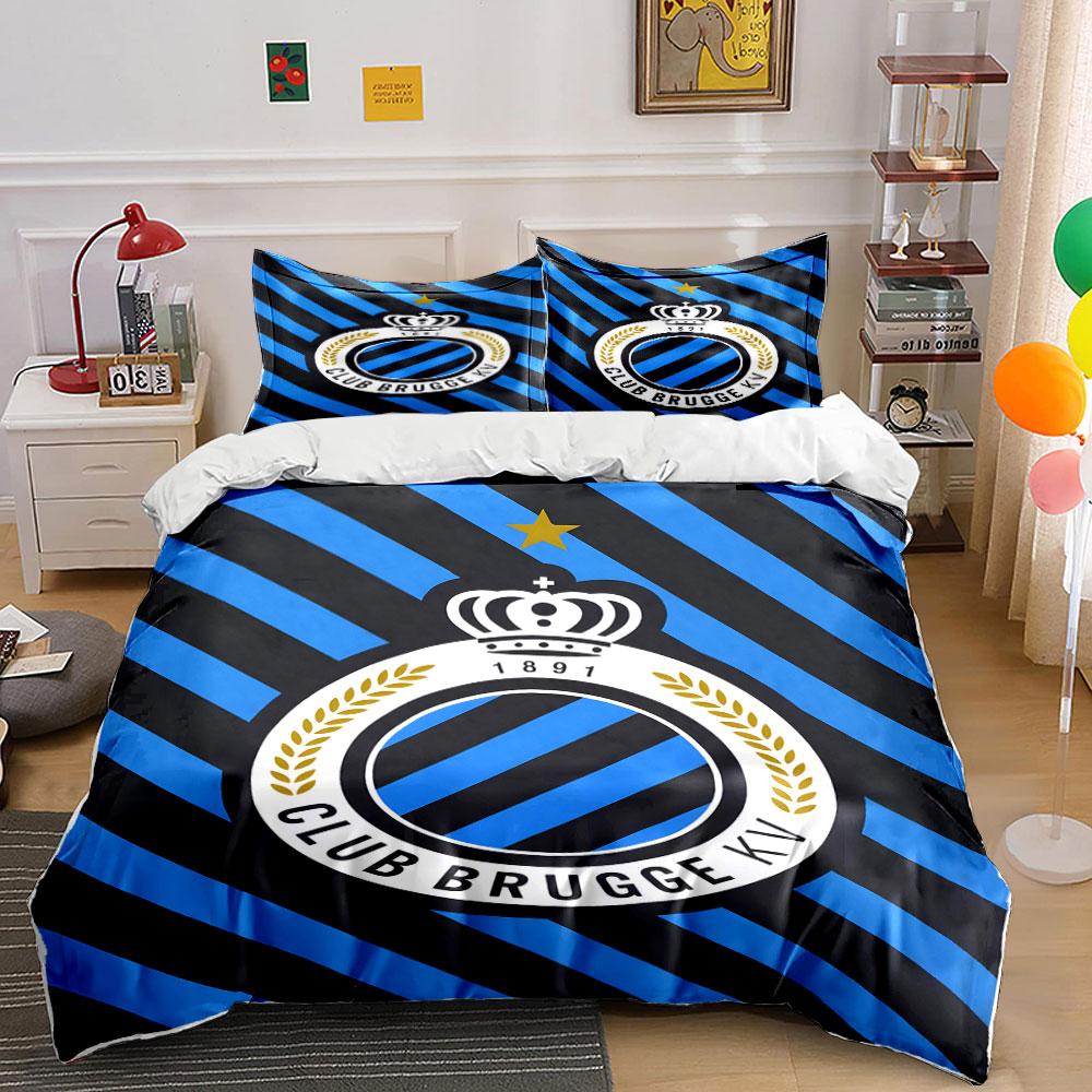 

Diagonal stripes, Club Brugge emblem. Bedding sets Duvet cover sets Duvet covers Pillowcases(1 * Duvet Cover 2 * Pillowcases without duvet insert) 135x200cm