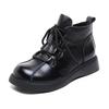 Short Boots For Women Spring And Autumn New Thick Soled Ankle Boot Womens Retro Small Leather Shoes Middle-Aged Mothers Shoes